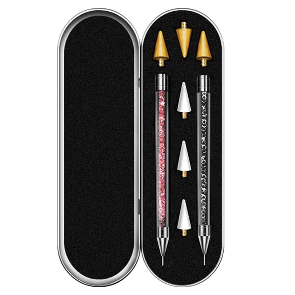 2 Pakning Diamantmaleri Prikkepenn, Dobbeltsidig Rhinestone Applikator Plukke Verktøy for Neglejuveler Flatback Swarovski Krystall DIY med 4 Ekstra Ti