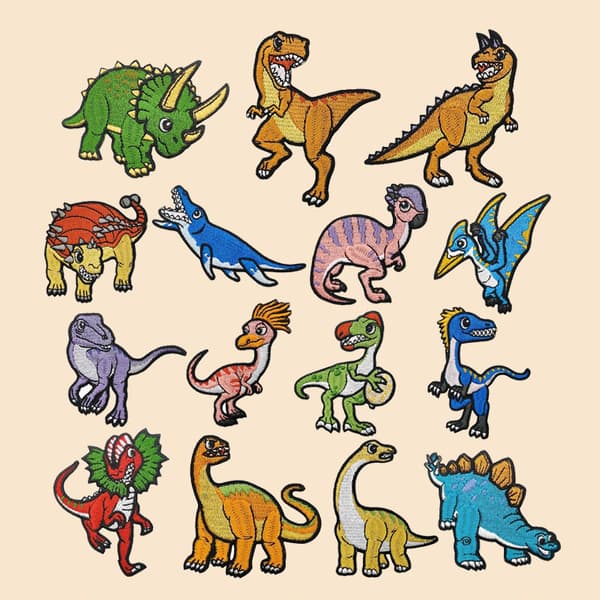 15-pakning med dinosaur-strykemerker for klær