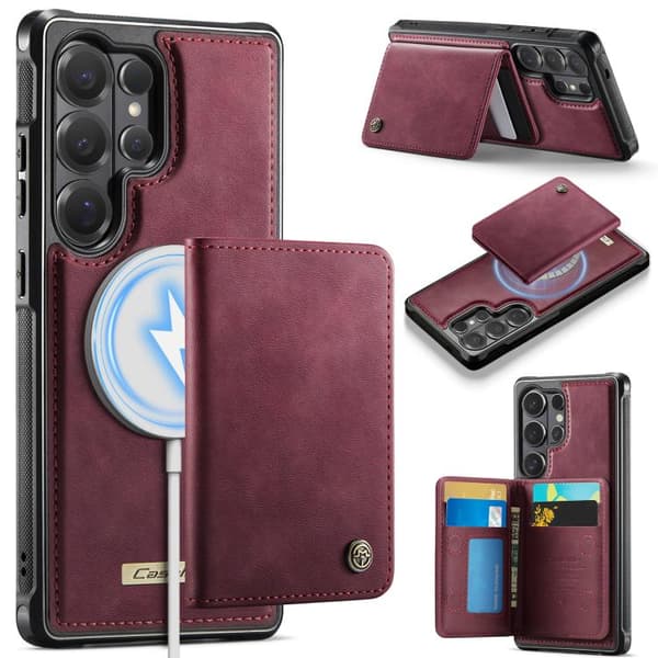 [KK]Samsung Galaxy S26 Ultra 5G Kuori Kotelo - CaseMe Me80 Series Irrotettava Magneettinen RFID Vegaaninahkainen Lompakkokotelo