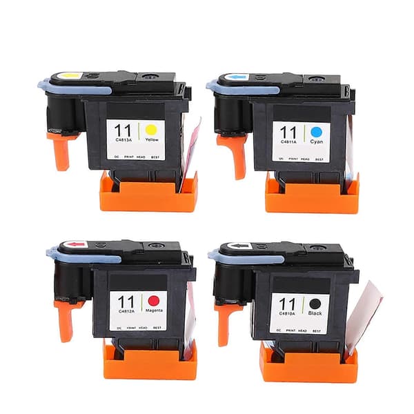 4 stk. printhovedprinter Magenta Sort Cyan Gul printhovedudskiftning til HP Designjet 100 110 111 500 510 800 813 850