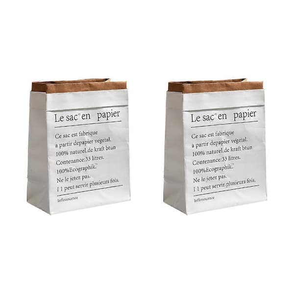 Nordisk Stil Kreativ Papirpose til Opbevaring Fremstillet af Holdbart Pap White 2 Stk (LGL)