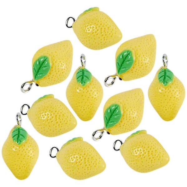 10 stk. Sitronanheng Resin Smykkefunn Fruktanheng Sitronanheng for smykkelaging (LGL)