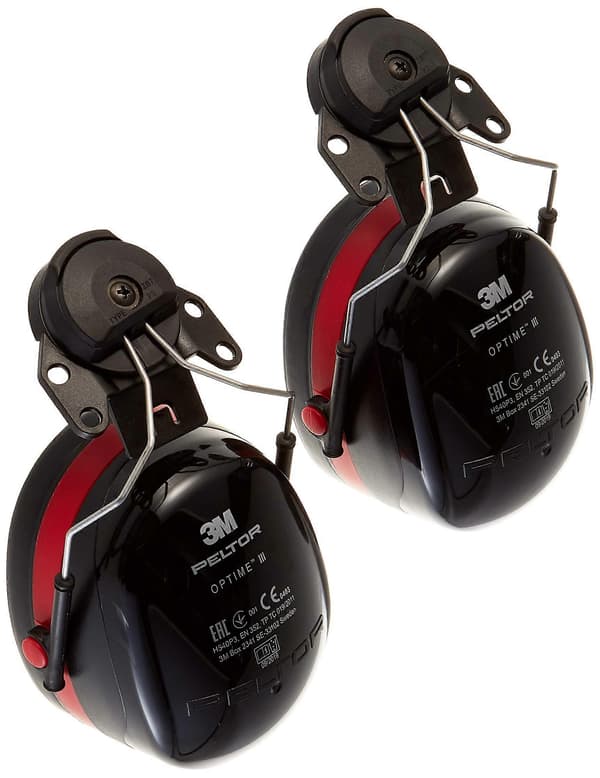 Peltor Optime III H540P3E413SV Kuulosuojaimet, 34 dB, Musta/Punainen, Kypäräkiinnitys, Yksi Koko Yksittäinen (LGL)