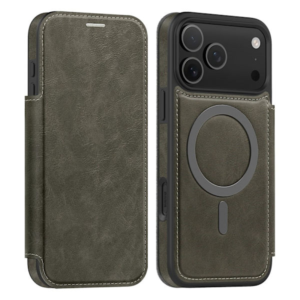 Skalo Iphone 17 Pro Max Slim Plånboksfodral - Grå