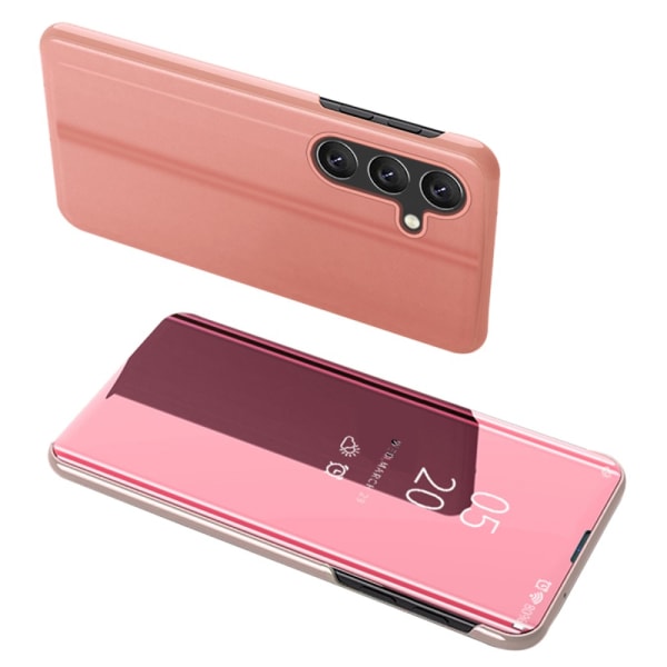 SKALO Skalo Samsung A54 5g Clear View Mirror Etui - Rosa Guld Pink Gold