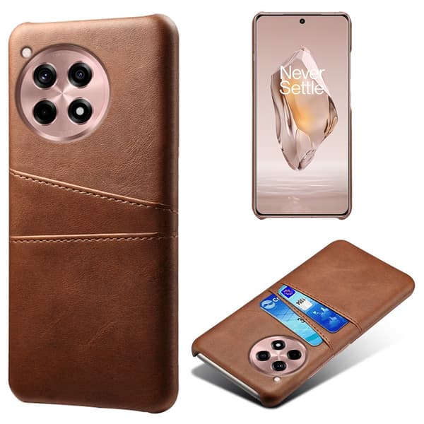 SKALO OnePlus 12R 5G PU-læder Cover med Pung - Brun
