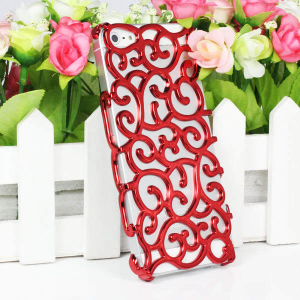 SKALO Curling Flower Cover Til Iphone 5 / 5s Se - Flere Farver Red