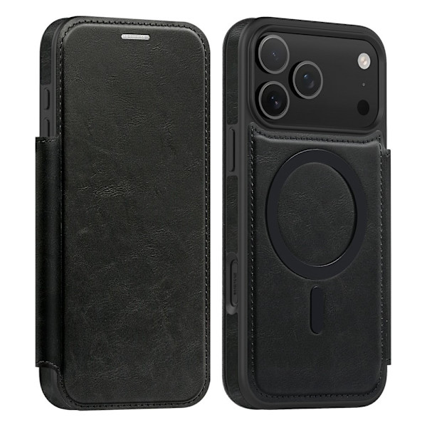 Skalo Iphone 17 Pro Max Slim Plånboksfodral - Svart