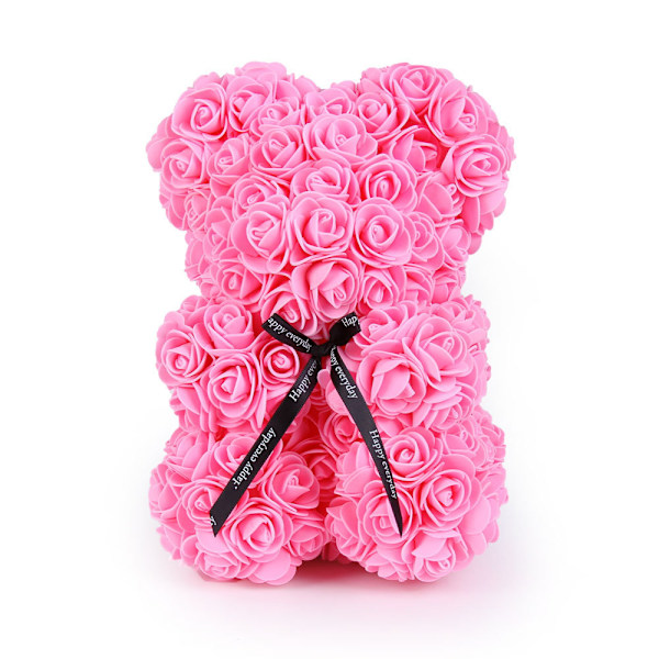 Alla hjärtans dag-present 25 cm Ros Teddybjörn Från Blommor Björnen Med Blommor Röd Rosbjörn Rosa