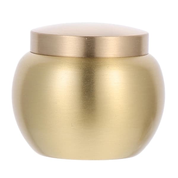 Kobber rund mini urne enkel dekorativ kobber aske opbevaringstank (4.40X4.40X3.50CM, guld)