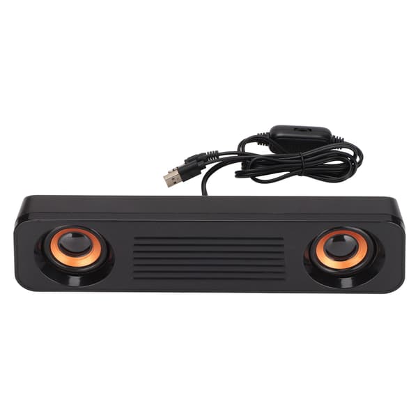 Kablet høyttaler for TV-lydforbedring, surroundlyd skrivebordshøyttaler med USB-drevet HIFI-lydkvalitet 3,5 mm plugg kompakt design lang høyttaler for
