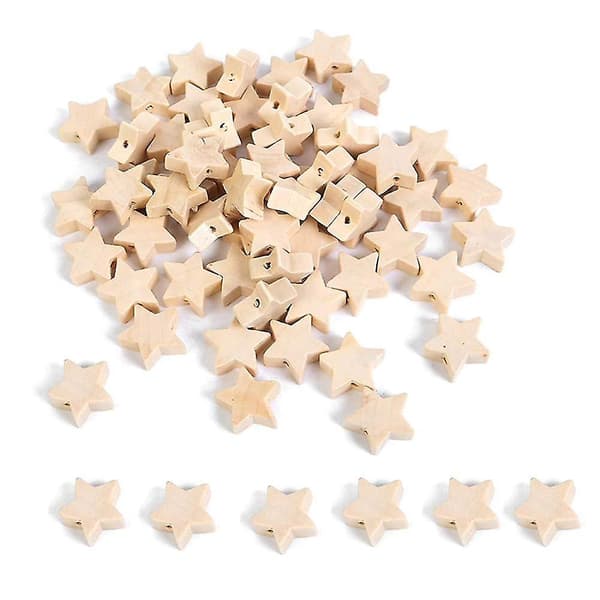 Uferdige treperler i stjerneform, løse treperler med hull for håndverk, DIY-smykkeproduksjon (1