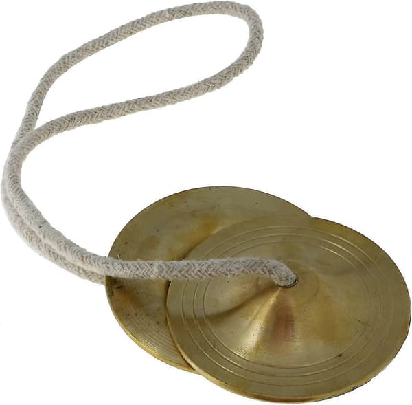Kuparinen Manjira-soitin, sormisymbaalit, käsisymbaalit, metallinen läppäri - LYÖMÄSOITIN - KIRTAN - POOJA - HARE KRISHNA (4,5 tuumaa)