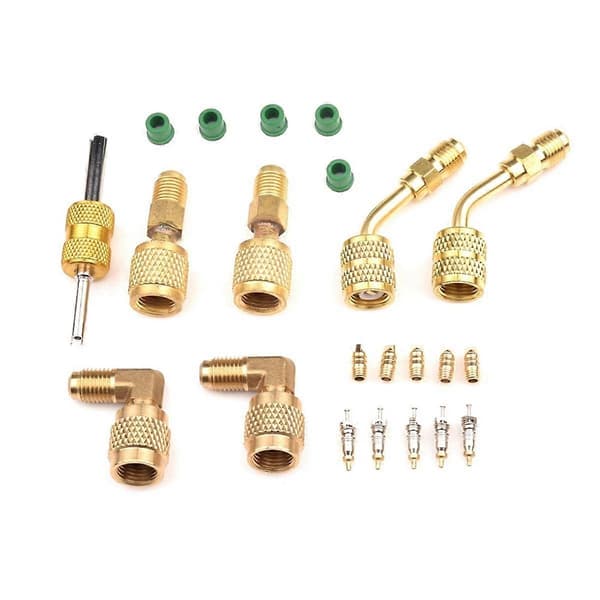 R410 Adaptersett Metall Mini Split Vakuumpumpe Sett Robust R410 Konverterkontakt 1/4SAE til 5/16SAE Adapter