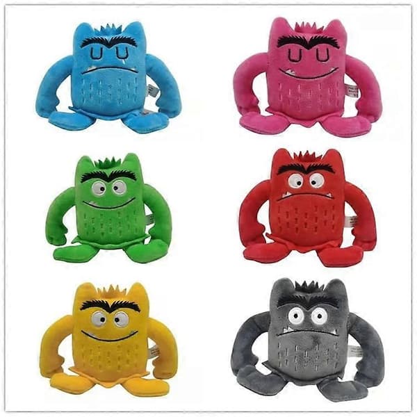 6 stk./sæt 6 farver Kawaii Farvemonster Plysdukke Børn Monster Farve Følelse Plysdyr Udstoppede Legetøj Til Børn Fødselsdagsgaver
