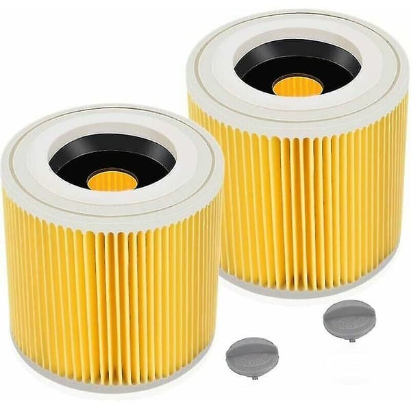 2-pak Patronfilter til Kärcher Wd3 Premium, Wd2, Wd3, Wd3p, Mv2, Mv3 - Wd3 Filter - Erstatningsfilter til Kärcher 6.414-552.0/64145520 Cisea Vac