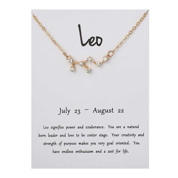Star Sign halskjede løve leo gave halskjede gull