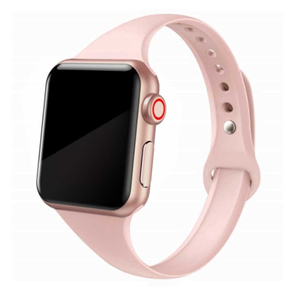 Megabilligt Smalle Apple Watch Silicone Armbånd 42/44/45 Beige Pink