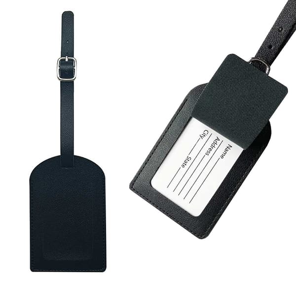 Black Addrids Leather Lær bagasjeadministrasjonsadresse for kofferten