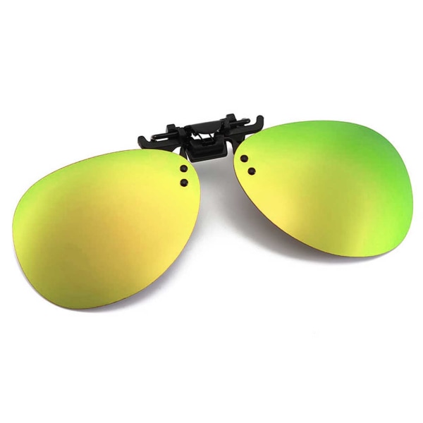 Megabilligt Clip-on Aviator Solbriller Pilot Briller Guld Spejl Glas