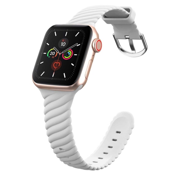 Megabilligt Ribbet Apple Watch Silicone Armbånd 38/40/41 Hvid