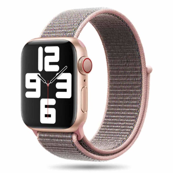 Megabilligt Apple Watch Kompatibel Ur Armbånd 38/40/41 Nylon Pink Sand Sportloop Velcro