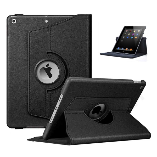 Megabilligt Ipad Pro 3/4/5/6 12.9 "360 ° Smart Shell Case Pu Leather Black Sort