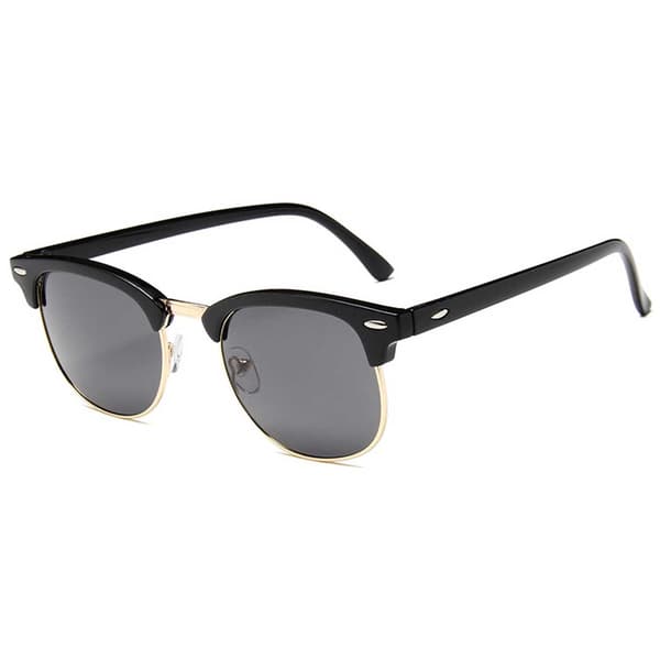 Black Clubmaster solbriller mørkt glass + senil ledning