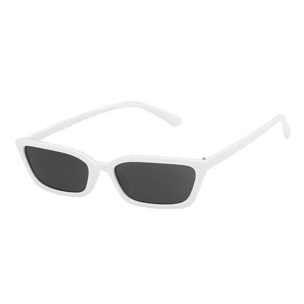 Megabilligt Smalle Hvide Rektangulære Solbriller Hvid