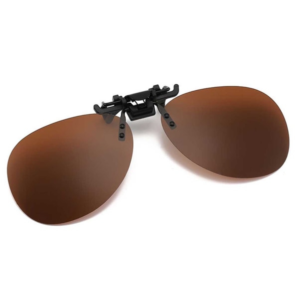 Megabilligt Clip-on Aviator Solbriller Pilot Briller Brune Brun