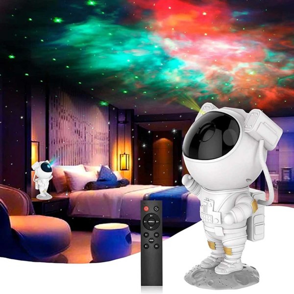 Megabilligt Galaxy Lamp - Nebula Star Projector Med Fjernbetjening Hvid