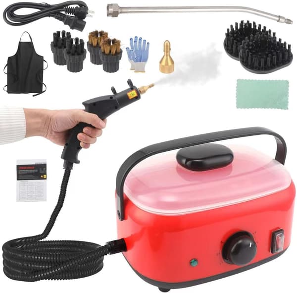 2500W damprenser, 1500 ml håndholdt damprenser med højt tryk til rengøring, bærbar damprenser til hjemmet, højtemperatur-damprenser til tæpper, møbler