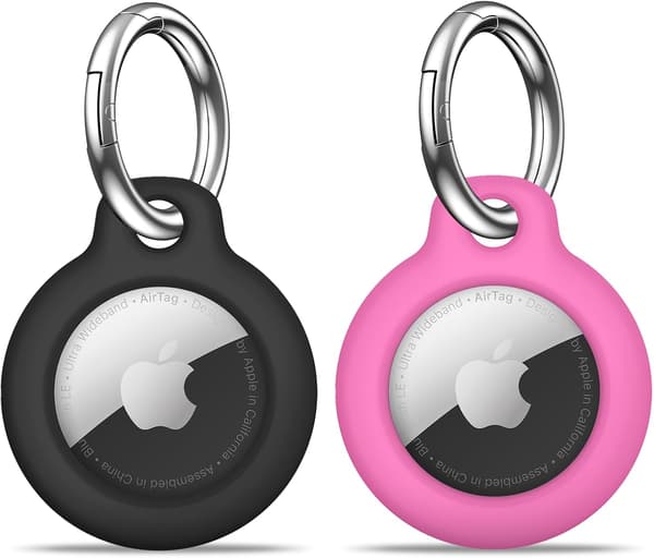 【2-pakning】 Airtag-holder Air Tag-etui med nøkkelring, ripebestandig Airtags-nøkkelring for Apple Air Tags, Airtag-tilbehør for GPS-elementfinner-spor