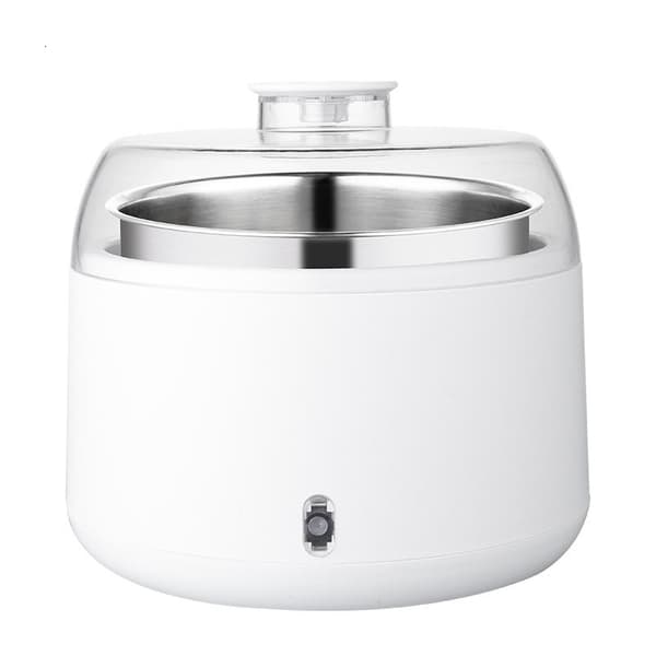 Yoghurtmaskin, Kompakt Grekisk Yoghurtmaskin, Termostatkontroll, Rostfritt Stålbehållare, 1 Liter Organisk Yoghurt
