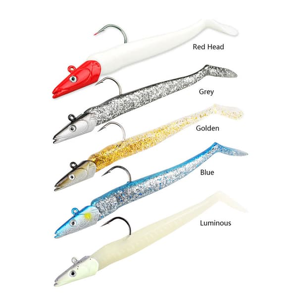 10 stk Croch Myke Fiskeagn med Jigghode og 11 cm T-hale for
