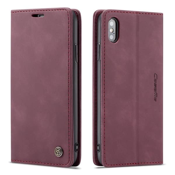 (Til iPhone 12/12 Pro) CaseMe Flip Wallet-etui med 2 kortlommer og seddelrum, magnetlukning, forretningsstil, læder