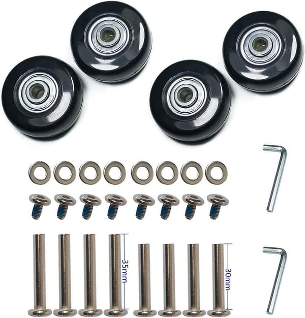 4 Hjul Slitesterk Lydløs Koffert Erstatningshjul Gummi Svinghjul Reparasjonssett (50mm X 18mm) - Perfet