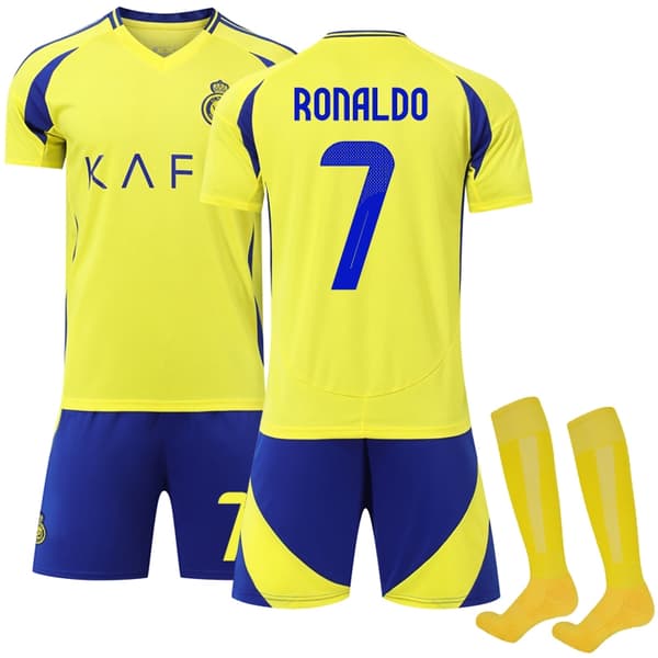 Al Nasr Jalkapalloseuran lasten jalkapallopaita 2024-2025 No. 7 Ronaldo - Täydellinen
