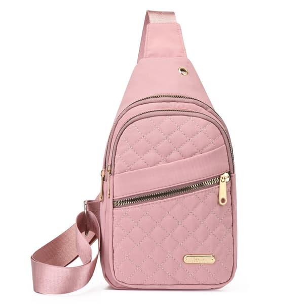 Liten slynge ryggsekk kvinner brystveske uformell messenger bag reise liten satchel bag rosa-WELLNGS