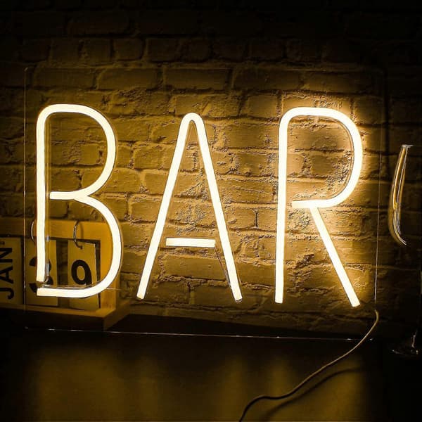 LED neonskilt neon væglampe, stor neon bogstavlampe, USB nat neonlampe Velegnet til barer, hoteller, indendørs spillerum, cocktailfester