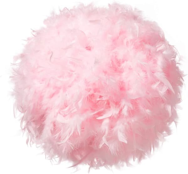 Fjerlet skærm til loftslampe, fluffy lampeskærm Lampeskærm Lysskærm til bordlampe og gulvlampe, soveværelse diameter 30 cm, pink-XIN