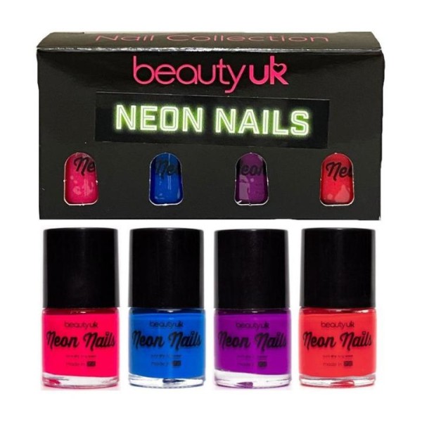 Beauty UK Uk Neon Neglelak Sæt 2 4x9ml