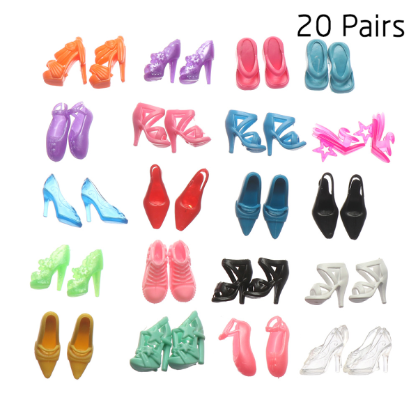 10/20/40/60 Pairs Random Style Doll Shoes Boots High Heel