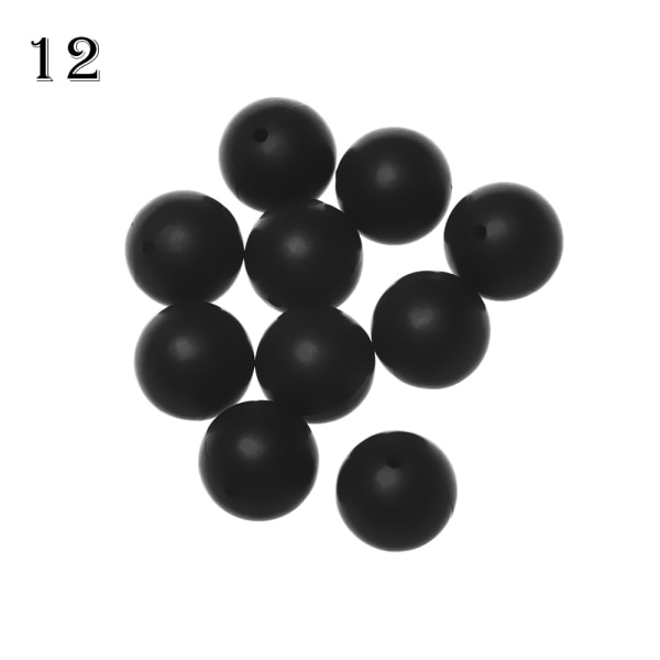 10pcs 15mm Silicone Beads Ball Baby Teether Chew 12
