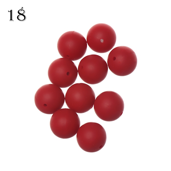 10pcs 15mm Silicone Beads Ball Baby Teether Chew 18