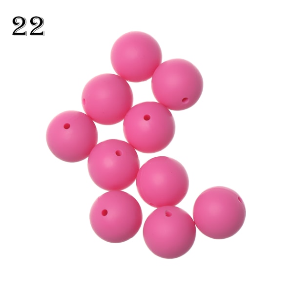 10pcs 15mm Silicone Beads Ball Baby Teether Chew 22