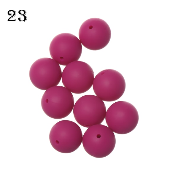 10pcs 15mm Silicone Beads Ball Baby Teether Chew 23