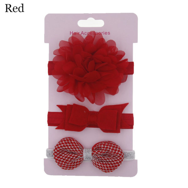 1pc Hair Band Headband Flower Bows Red