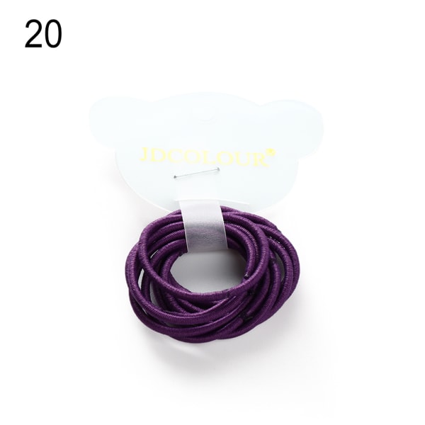 2 Pcs Candy Color Hairband Elastic Hair Rope Ponytail Holder 20
