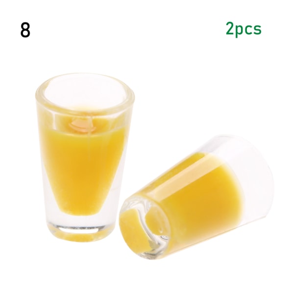 2pcs Miniature Food Mini Resin Fruit Simulation Drinks Bottle 8
